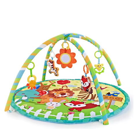Multifunctionele Fitnessframe Kruipmat – Ronde Speldeken voor Baby’s 0–12 Maanden