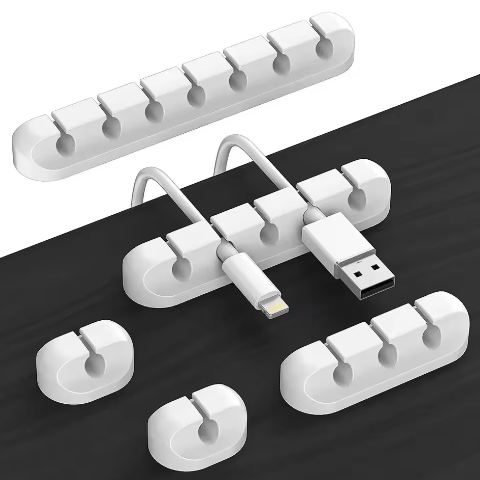 Siliconen Kabelorganizer Clips met Zelfklevende Bevestiging – Snoerhouder voor USB, Opladers en Bureau Kabelbeheer
