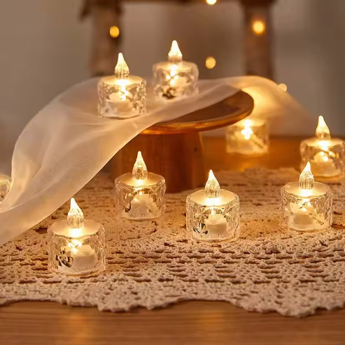 LED Kristal Kaarslamp – Vlamloze Decoratieve Kaars met Warm Licht