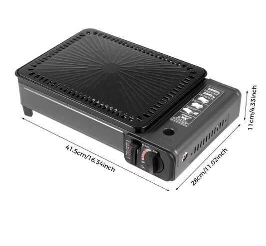 Draagbare Camping Grill – Gasfornuis met Grillplaat en Accessoires voor Outdoor Koken