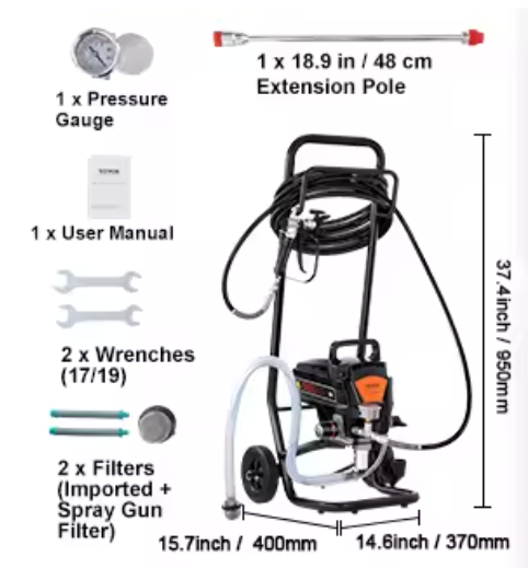 Airless Elektrische Verfspuit 3000 PSI – Verfspuitmachine voor Muren en Meubels