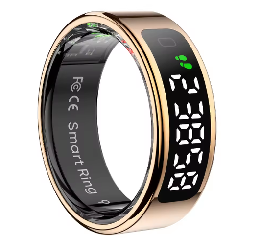 Slimme Ring met Touch Display en Draadloos Opladen – Gezondheidsmonitor en Waterdicht