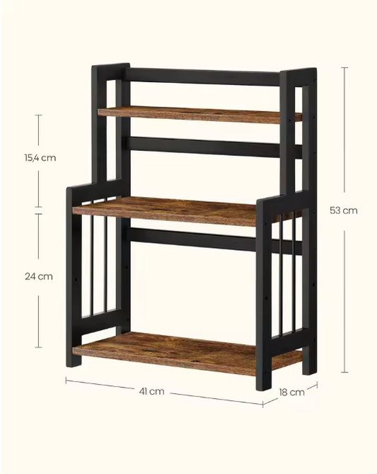 Kruidenrek met 3 Niveaus – Bamboe Keukenplank en Opbergrek voor Werkblad