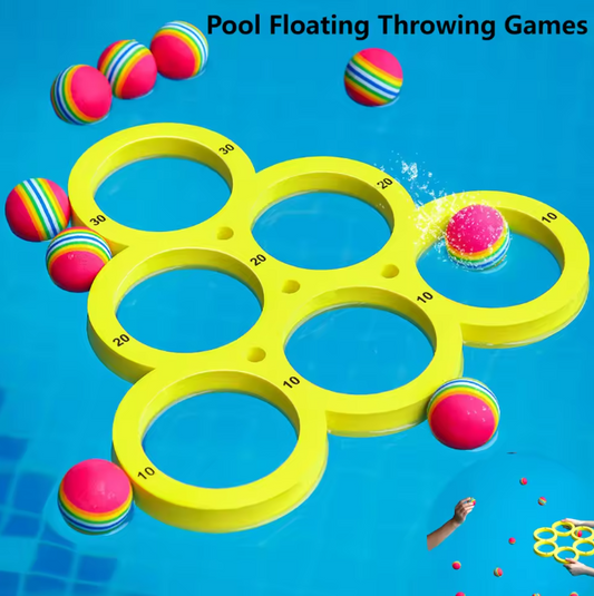 Zwembad Drijvend Werpspel – Complete Set met 10 Ballen, Voor Kinderen & Volwassenen