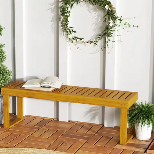 Set van 2 Teakhouten Tuinbanken – Massief Grenenhout, 300 kg Draagvermogen, 132 cm Breed