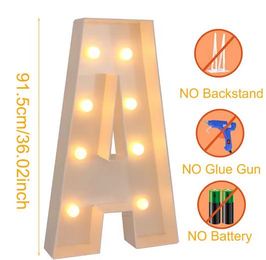 Grote Letter LED Lichtbox 91,5 cm – DIY Ballonvuldoos voor Feestdecoratie