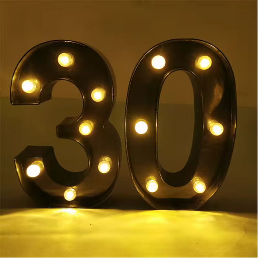 Set van 2 LED Verjaardagsnummers – Verlichte Cijfer Decoratie voor Feest en Jubileum