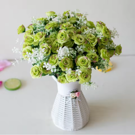 Kunst Mini Rozen Bloemboeket – Decoratieve Nep Rozen voor Woondecoratie