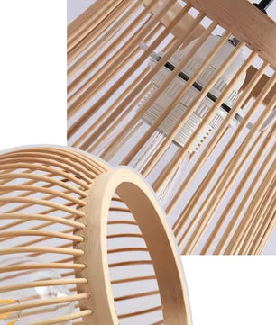 Rotan Hanglamp van Handgemaakt Bamboe – Natuurlijke Plafondlamp met E27 Fitting – Boho & Japandi Design – Voor Woonkamer, Eetkamer & Slaapkamer