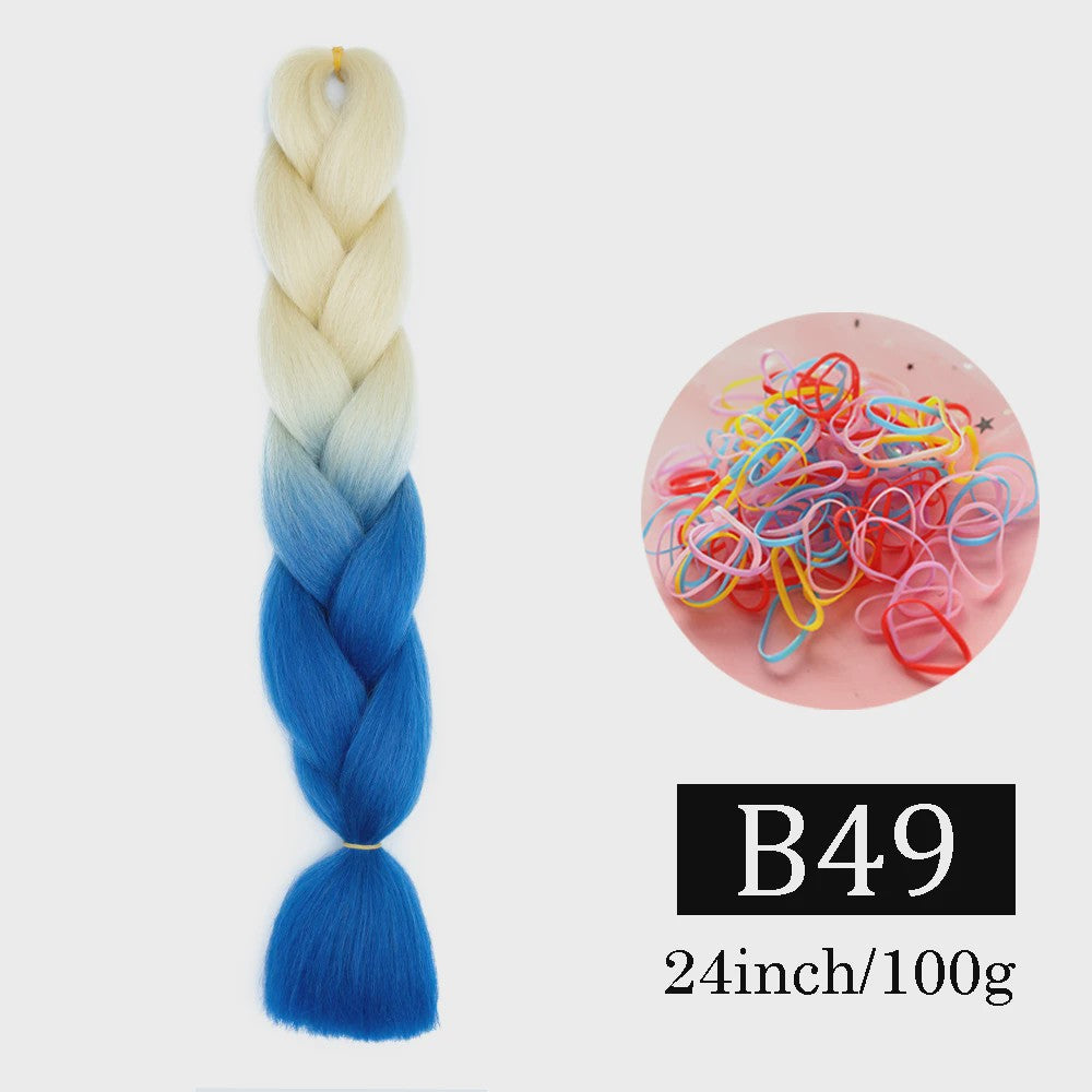 24 Inch Jumbo Braids Haarverlenging - Synthetisch Vlechtkapsel met Ombre Kleuren