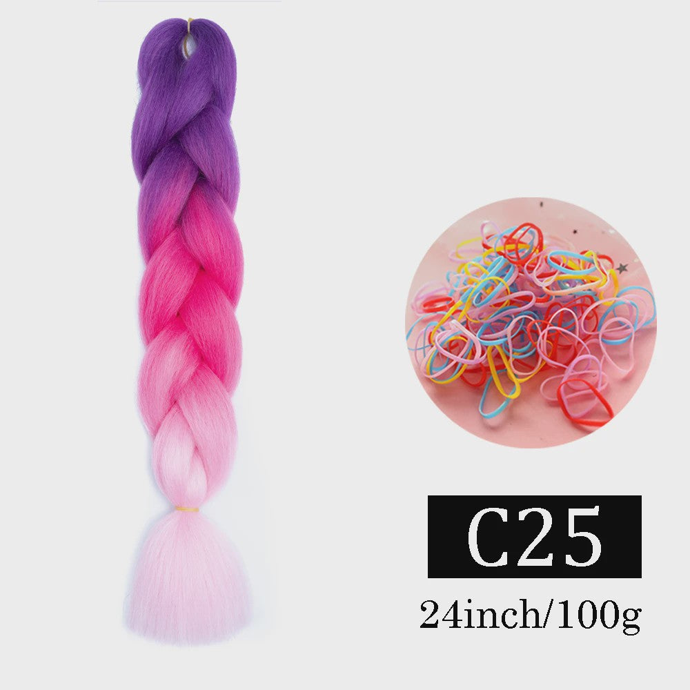 24 Inch Jumbo Braids Haarverlenging - Synthetisch Vlechtkapsel met Ombre Kleuren