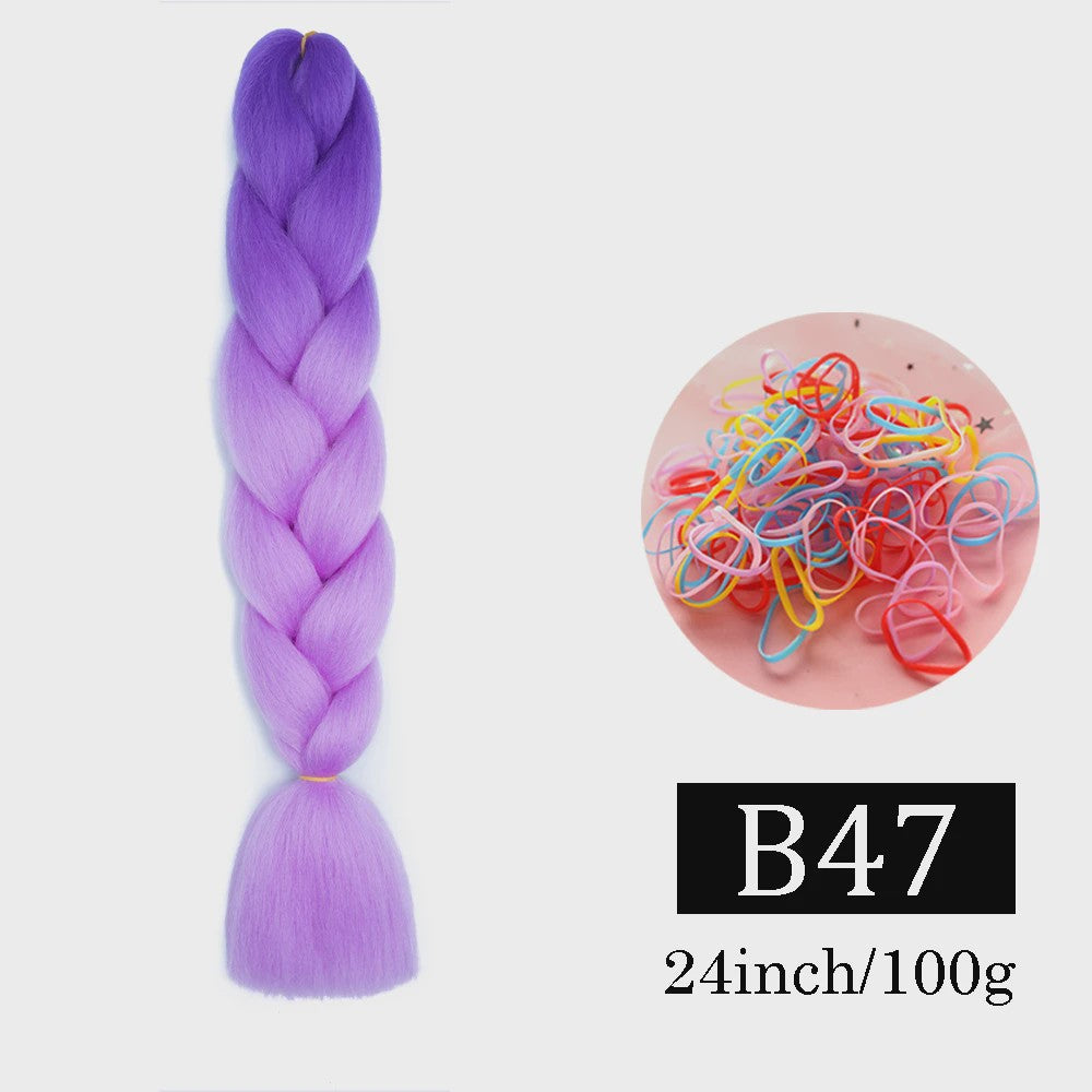 24 Inch Jumbo Braids Haarverlenging - Synthetisch Vlechtkapsel met Ombre Kleuren