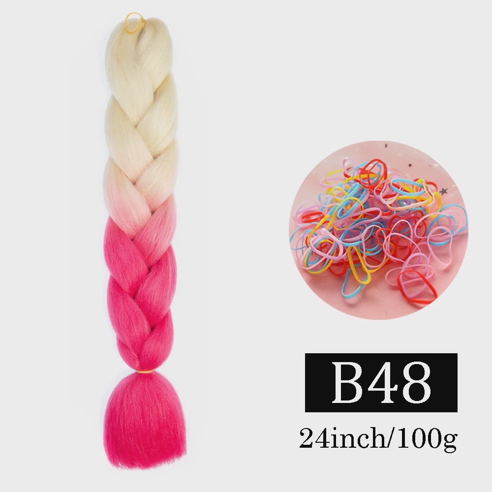 24 Inch Jumbo Braids Haarverlenging - Synthetisch Vlechtkapsel met Ombre Kleuren