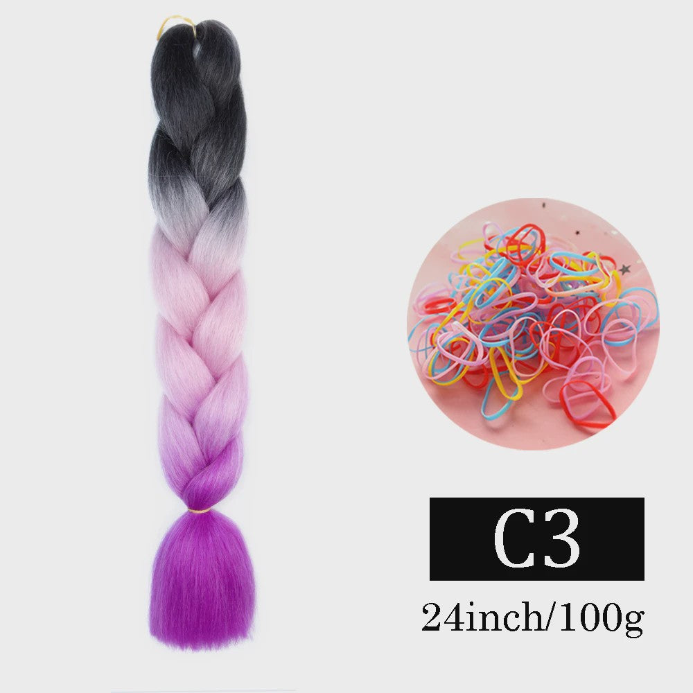 24 Inch Jumbo Braids Haarverlenging - Synthetisch Vlechtkapsel met Ombre Kleuren