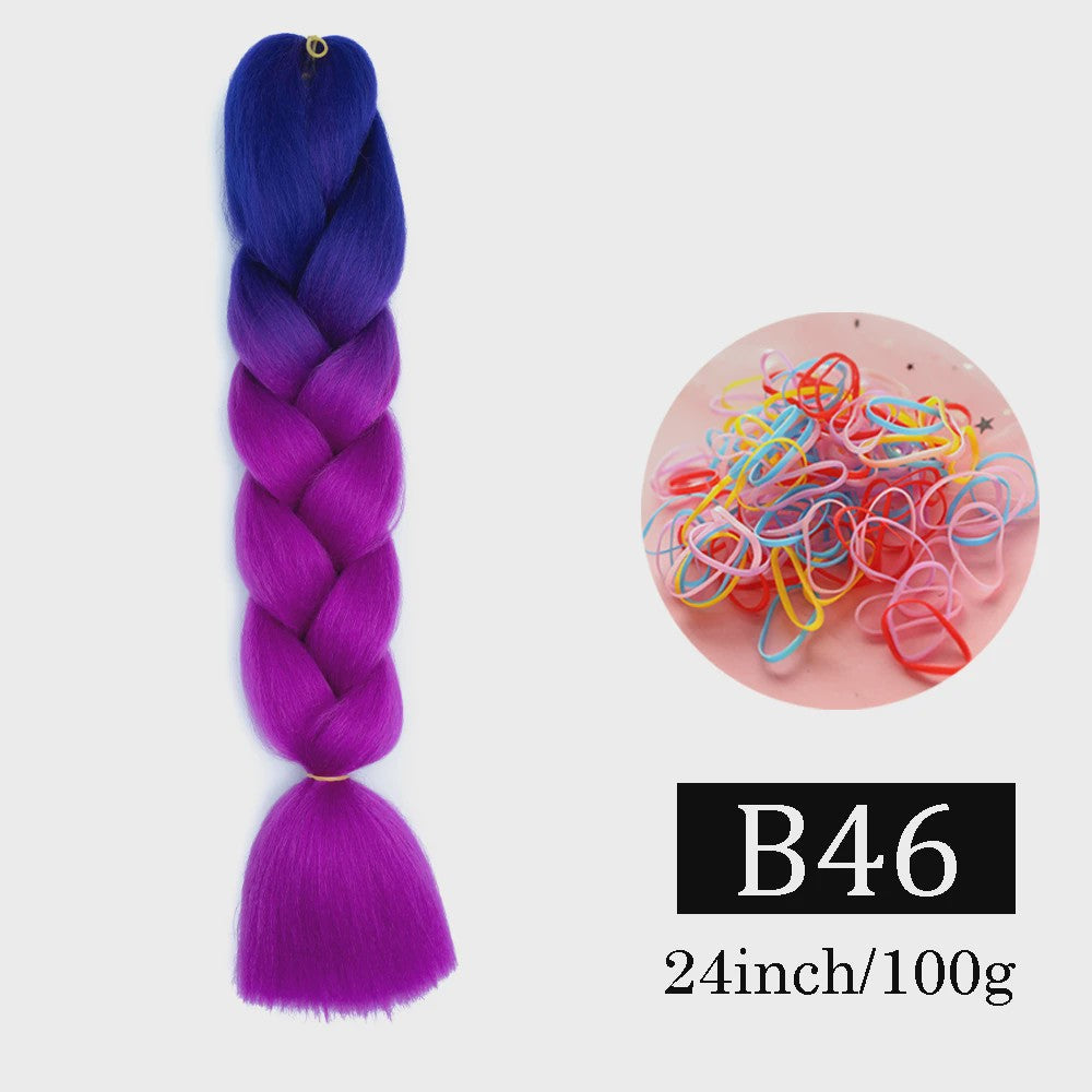 24 Inch Jumbo Braids Haarverlenging - Synthetisch Vlechtkapsel met Ombre Kleuren