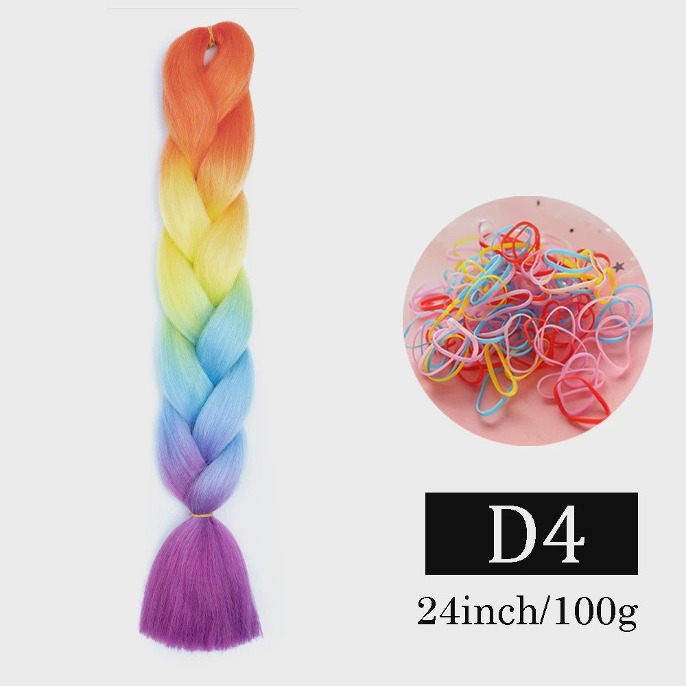 24 Inch Jumbo Braids Haarverlenging - Synthetisch Vlechtkapsel met Ombre Kleuren