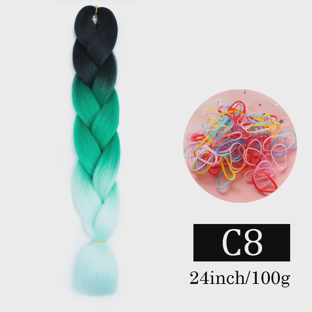 24 Inch Jumbo Braids Haarverlenging - Synthetisch Vlechtkapsel met Ombre Kleuren