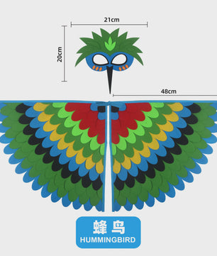 Veren Vleugels en Masker Set - Vogel Kostuum voor Kinderen - Halloween & Feest