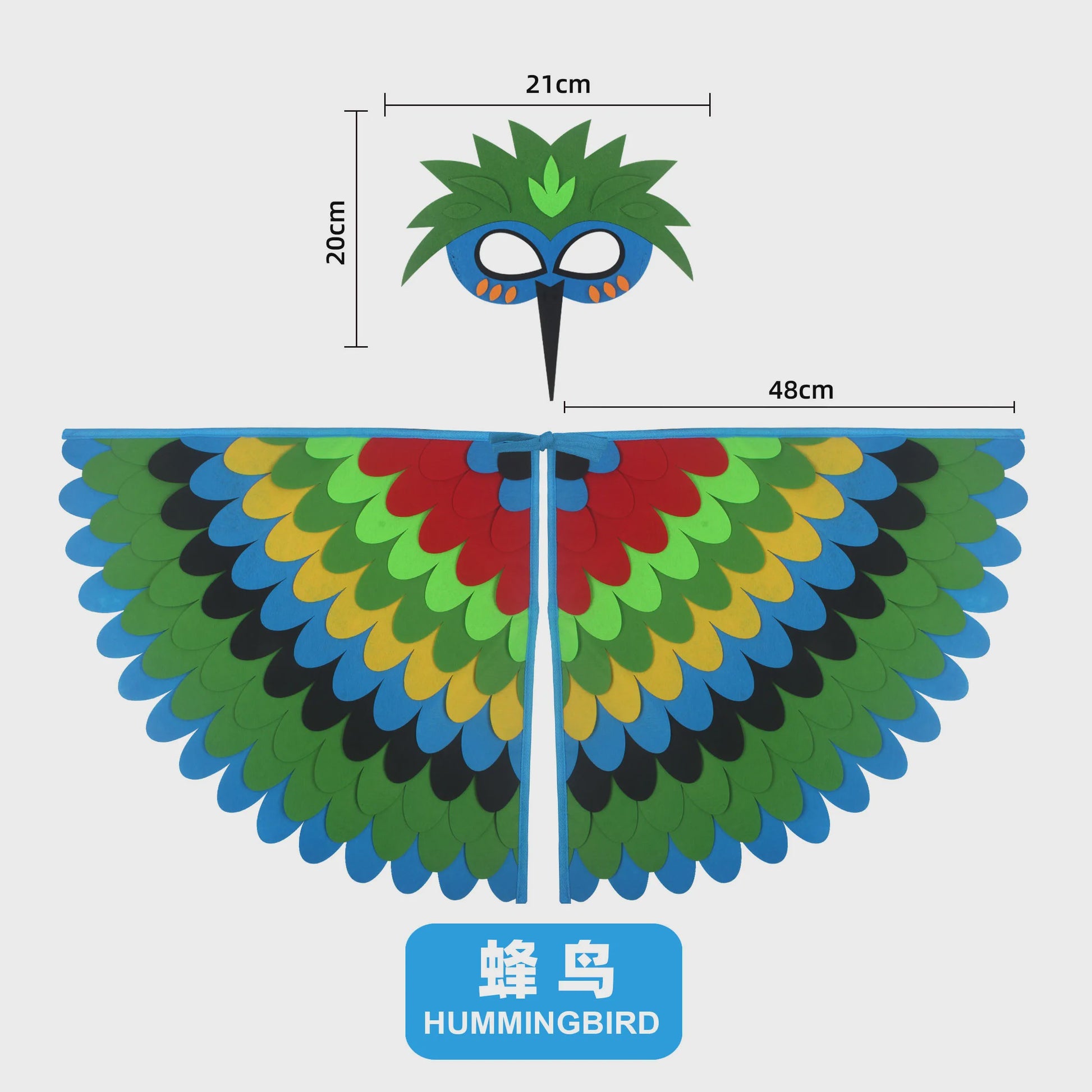 Veren Vleugels en Masker Set - Vogel Kostuum voor Kinderen - Halloween & Feest