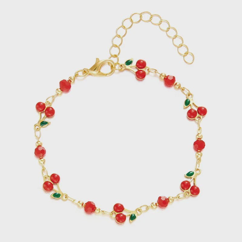 Vintage Boho Ankelbandje met Hartjes & Kristallen - Kleurrijk Zomer Sieraden voor Dames
