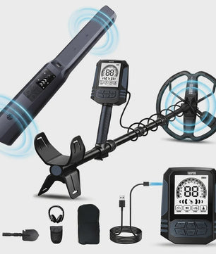 SUNPOW Professionele Metaaldetector voor Volwassenen - Waterdicht, Oplaadbaar & LCD Display