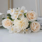 Retro Zijden Bloemenboeket: Vintage Rozen, Hortensia & Pioen voor Bruid & Decoratie