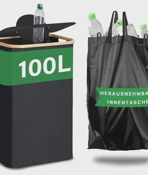 160L Grote Opbergmand - Opvouwbaar, Ideaal voor Flessen, Recycling, Wasgoed & Feestjes