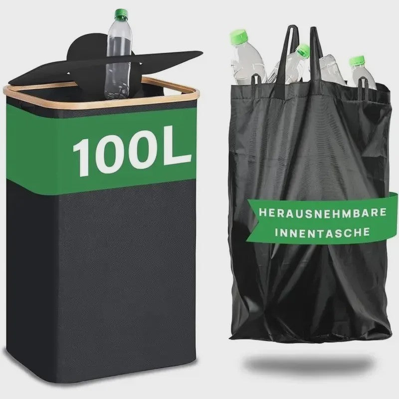 160L Grote Opbergmand - Opvouwbaar, Ideaal voor Flessen, Recycling, Wasgoed & Feestjes