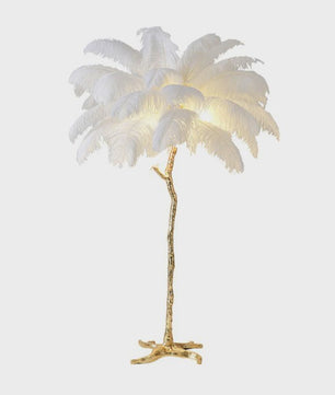 Luxe Pluimen Vloerlamp - Scandinavisch Design met LED Verlichting