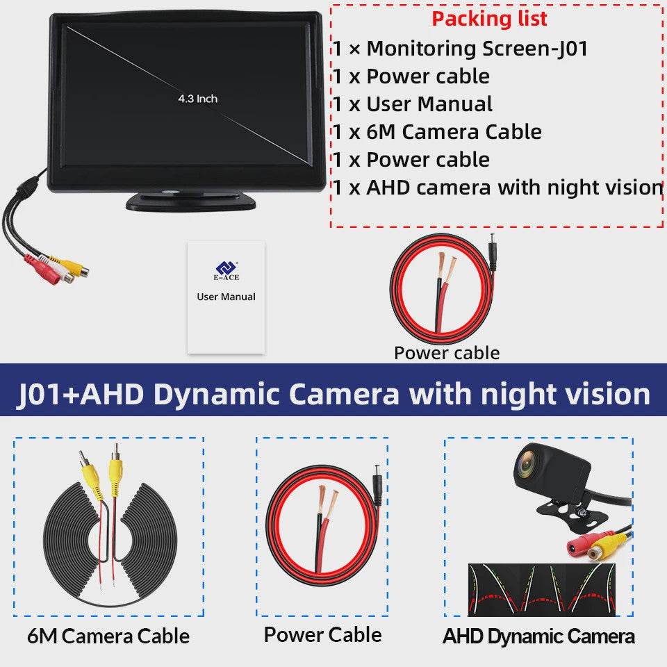 4.3 Inch Auto Achteruitrijcamera Display - Draaibaar & Universeel