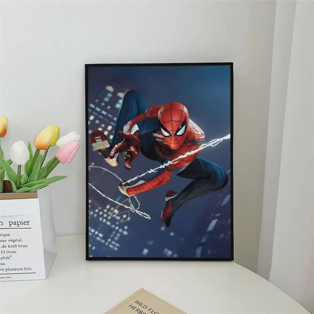 Frameloze Spiderman Poster - Marvel Kunst Print voor Woonkamer, Slaapkamer, Bar