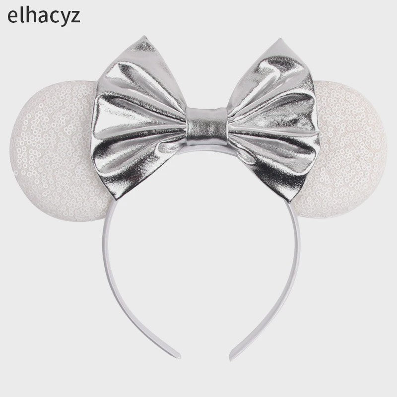 Chique Sequin Mickey Oortjes Diadeem met Strik - Feestelijk Haaraccessoire voor Kinderen & Dames