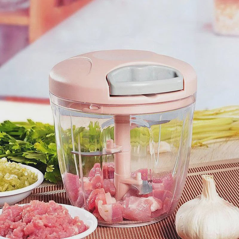 Handmatige Keuken Snijmachine - Knoflook, Ui, Vlees & Groenten Hakker (500/900ML)