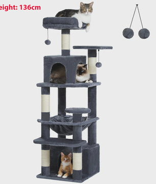 Grote Kattenboom met Krabpalen, Hangmat en Speeltjes - Meerdere Niveaus
