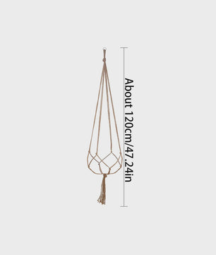 Macramé Plantenhanger - Decoratieve Hangmand voor Binnen & Buiten