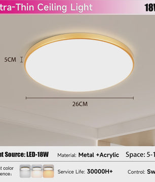 Waterdichte LED Plafondlamp Rond - 18W/30W/40W - IP54 - Badkamer, Keuken, Woonkamer