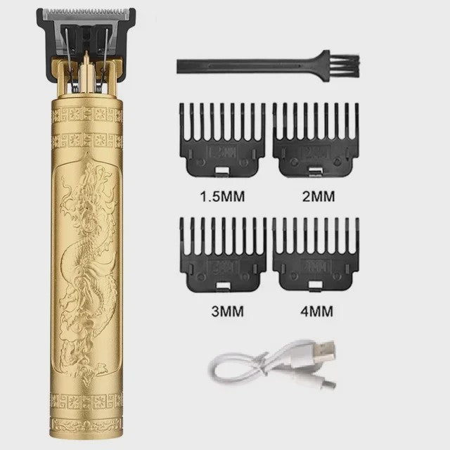 Vintage T9 Draadloze Trimmer - USB Snel Opladen & Krachtige Barber Clipper voor Mannen