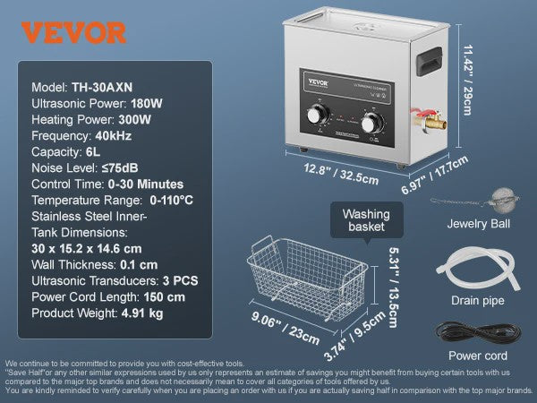 Professionele Ultrasone Reiniger met Verwarming en Timer - 2-30L voor Laboratorium, Metaal & Auto-onderdelen
