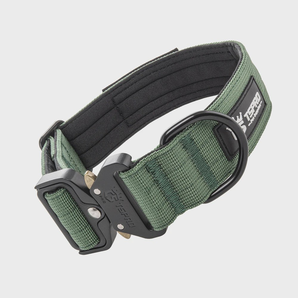 TSPRO Tactische Hondenhalsband Heavy Duty met Metalen Gesp - Verstelbaar voor Middelgrote tot Grote Honden