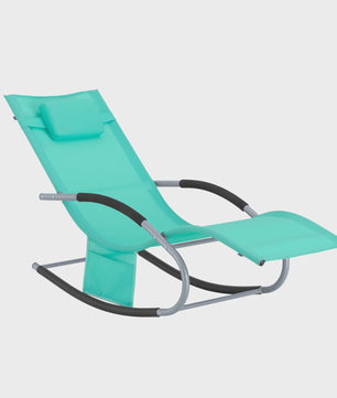 Comfortabele Schommelstoel Lounger met Hoes en Opbergvak - Ademend Textiel voor Tuin & Terras