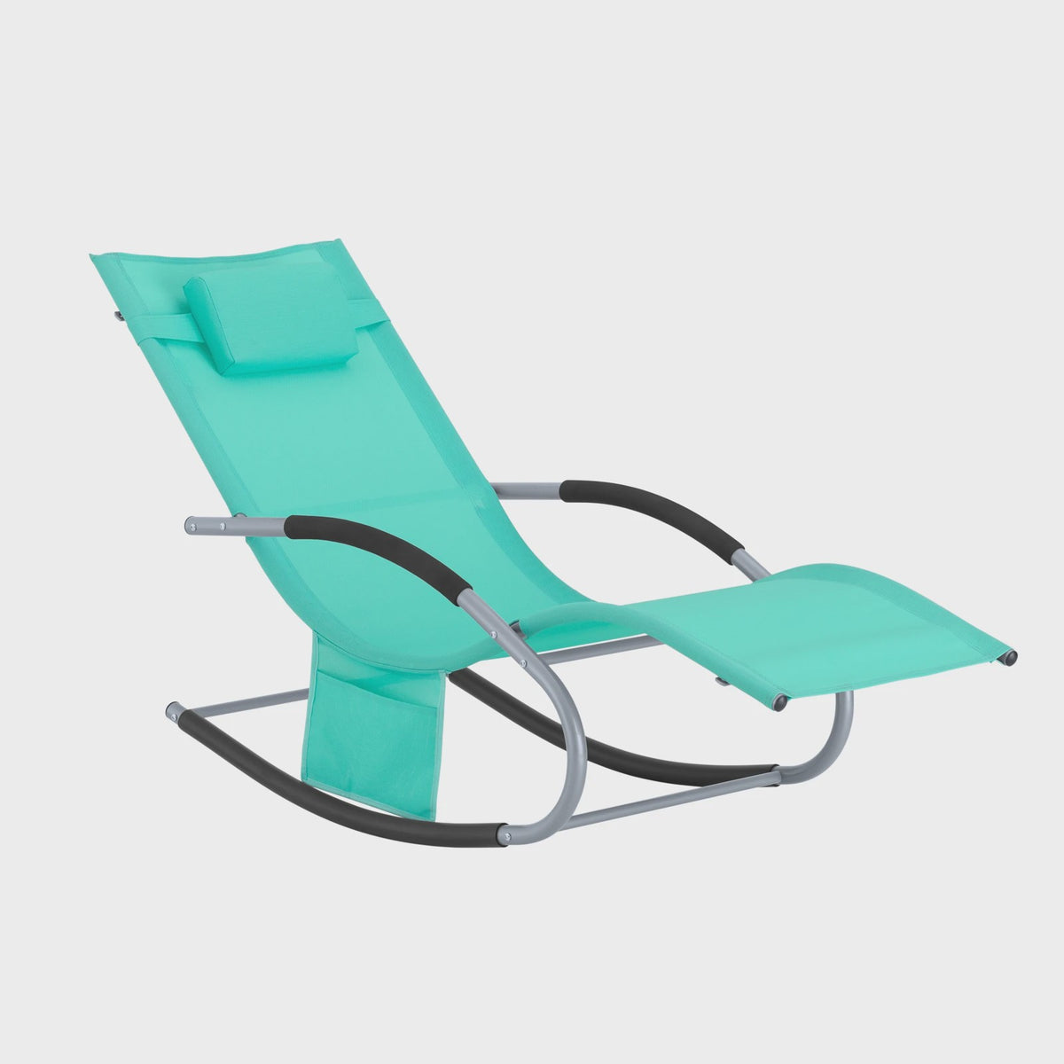 Comfortabele Schommelstoel Lounger met Hoes en Opbergvak - Ademend Textiel voor Tuin & Terras