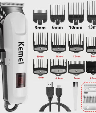 Kemei KM-809A Professionele Draadloze Baardtrimmer & Haarknipper voor Heren