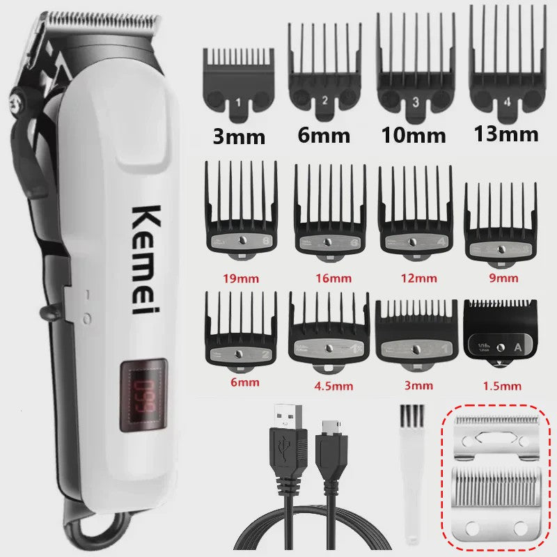 Kemei KM-809A Professionele Draadloze Baardtrimmer & Haarknipper voor Heren