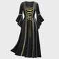 Middeleeuwse Gothic Jurk met Bandage Detail - Perfect voor Halloween Cosplay en Feesten