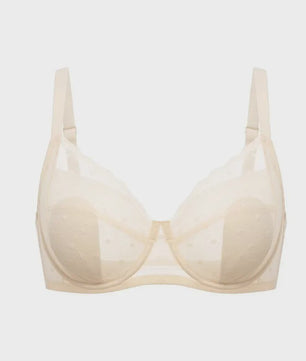 Elegante Kanten Minimizer Bh met Polkadot Dessin - Volledige Bedekking & Stevigheid