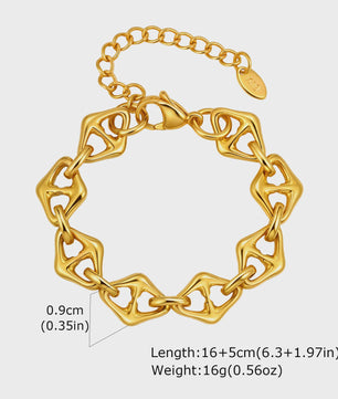Gouden Chunky Schakelarmband met OT Sluiting - Roestvrij Staal, Aanslagvrij