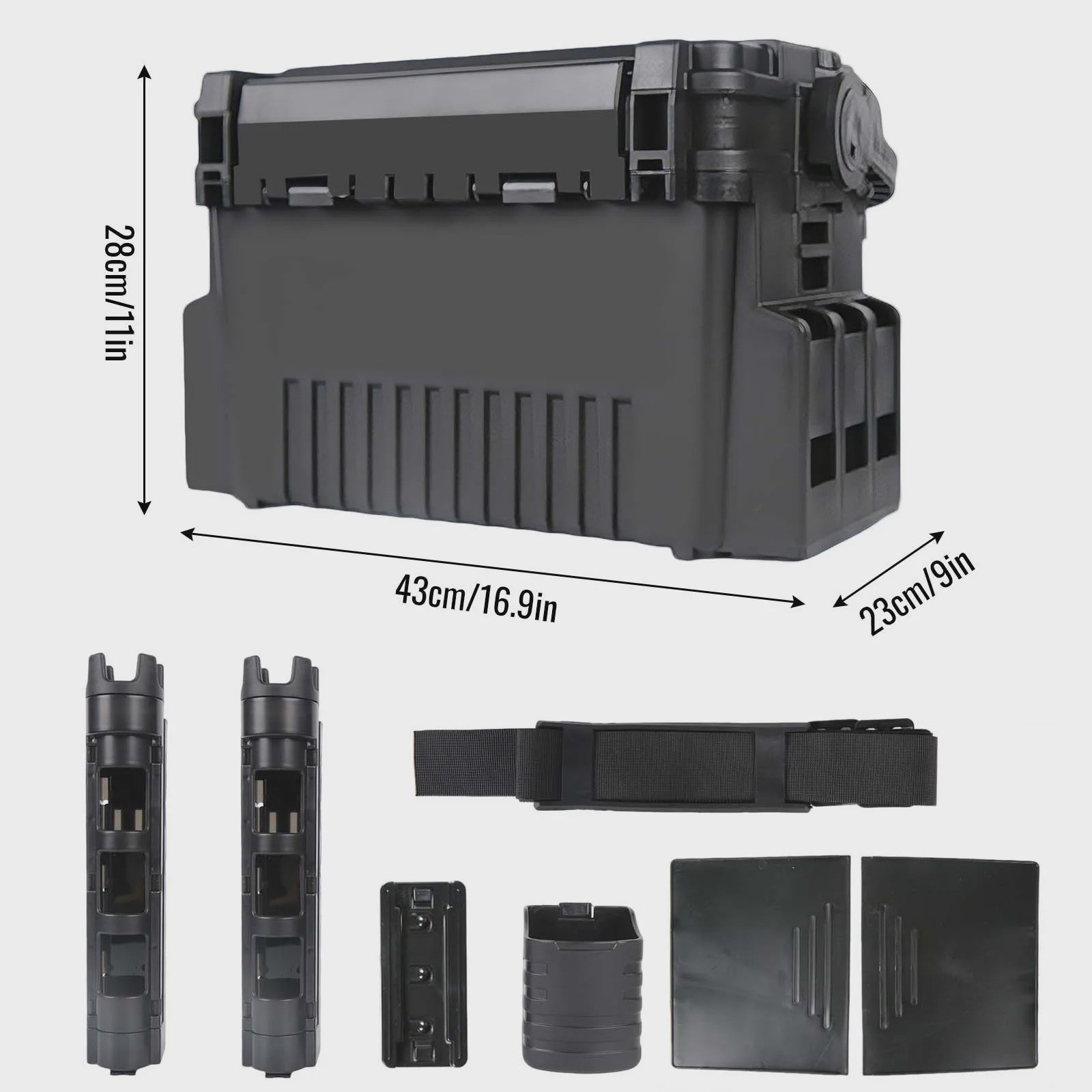 Waterdichte Vis Tackle Box met Hengelhouder - 2 Lagen Opbergorganizer