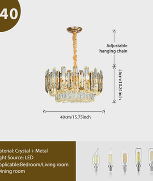 Luxe Gouden Kristallen Plafondlamp LED - 3 Kleuren Dimbaar - Hanglamp voor Eetkamer