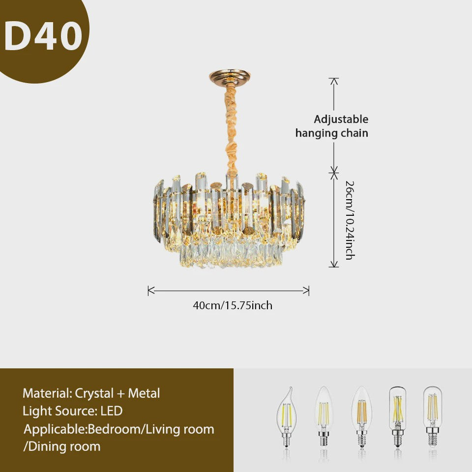 Luxe Gouden Kristallen Plafondlamp LED - 3 Kleuren Dimbaar - Hanglamp voor Eetkamer