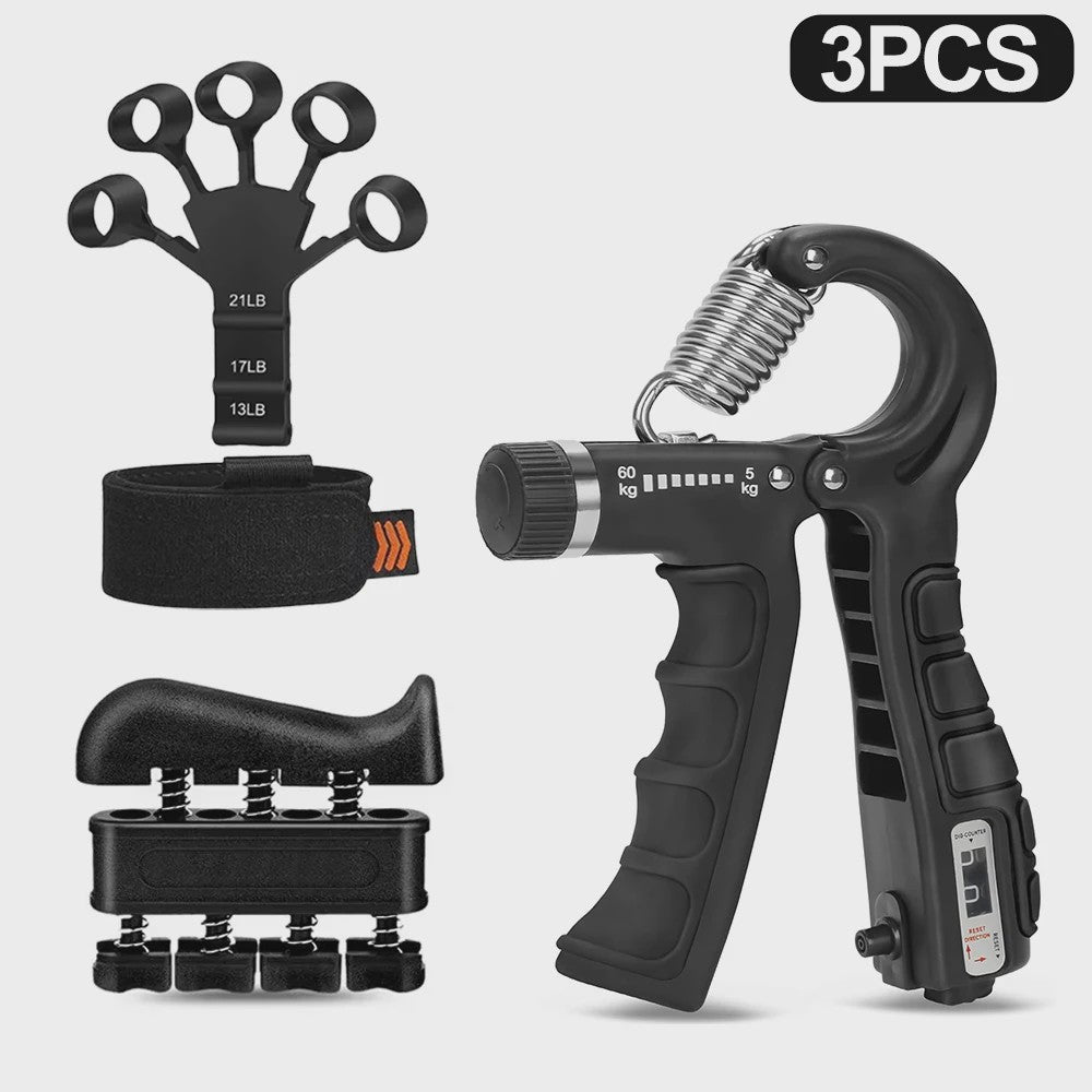 Complete Handtrainer Set: 5-60kg Verstelbare Hand Gripper, Vingerstrekker & Polstrainer